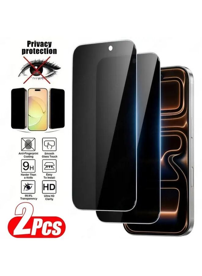 2 Pack Privacy Screen Protector For iPhone 13 Pro Max Tempered Glass Anti Spy - Image 1